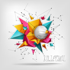 volleyball ball background text