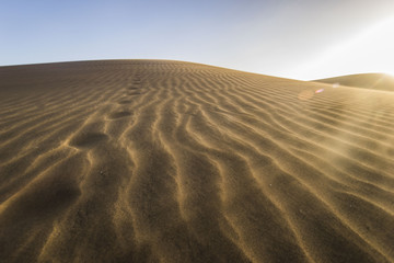 dunes sand desert. maspalomas, gran canaria, spain, canary islands. dunes are always in the move...