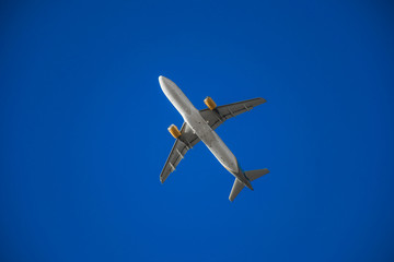 take off, cruising or landing of some airline aircraift in air, nearby airport, huge and safe option of transport, safest traveling