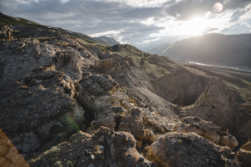 canyon after the massive earthquake 