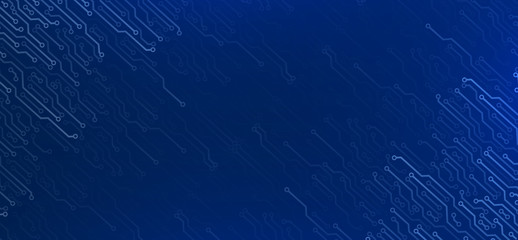 Electronic elements on dark blue background