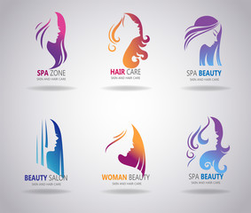 Girls portraits with long beautiful hair