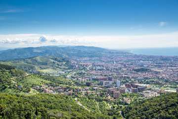 Fototapeta na wymiar Panoramic view of Barcelona, Spain.