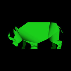 animal origami style in dark background, editable vector element illustration