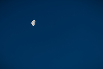 moon in clear blue sky