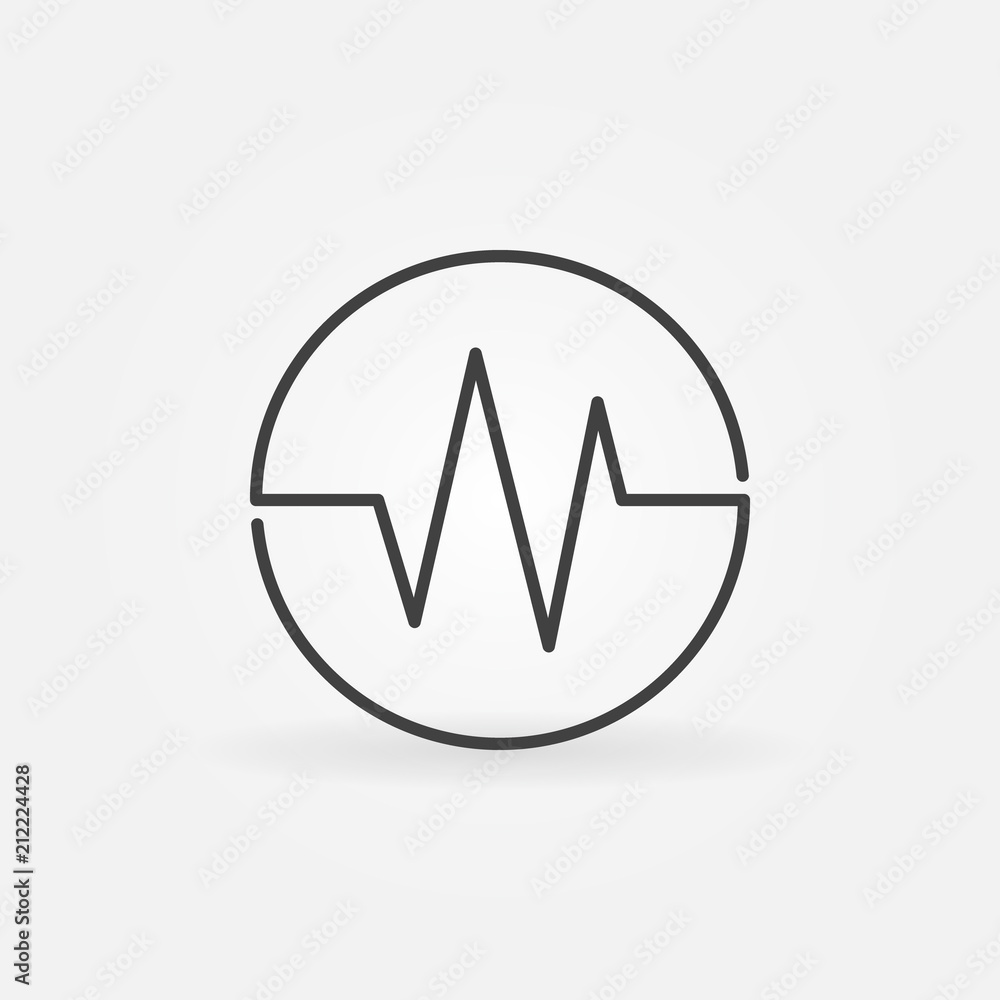 Poster sound wave concept round vector linear icon
