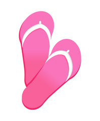 Pink Flip Flops Vector Illustration Icon Isolated
