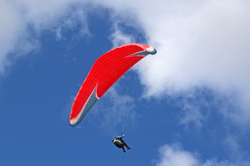 Paraglider flying