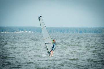 Girl on Windsurfing