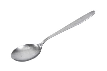 Silver spoon.Stainless Spoon isolated