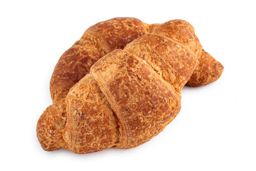 Fresh croissants on white.