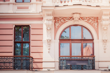 Closeup of Grand Hotel in Lviv 