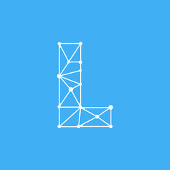Vector Logo Letter L Dots Lines