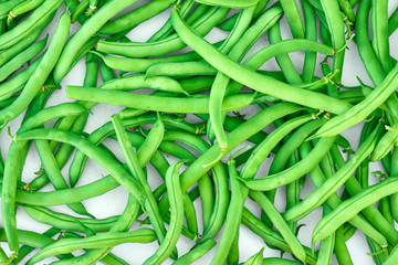 Green beans, natural fresh product on white background