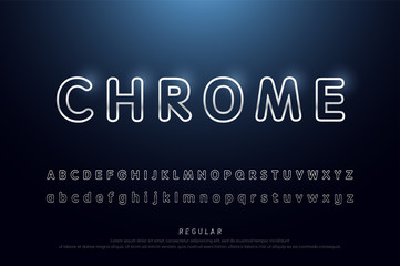 Alphabet rounded line silver metallic and effect designs modern abstract font and alphabet. vector illustrator