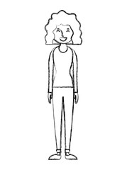 beautiful and young woman character vector illustration design