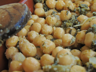 Chickpeas with spinach.
