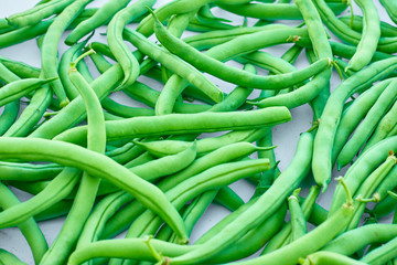 Green beans, natural fresh product on white background