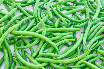 Green beans, natural fresh product on white background