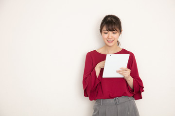 Obraz premium タブレット 女性