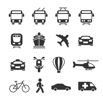 Vector image set of transport icons.