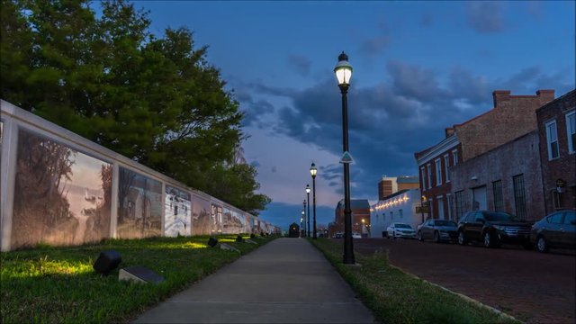 Beautiful Painted Floodwall Murals Depicting The History Of Paducah, KY.