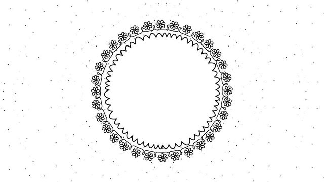 round wreath flowers frame decoration animation hd