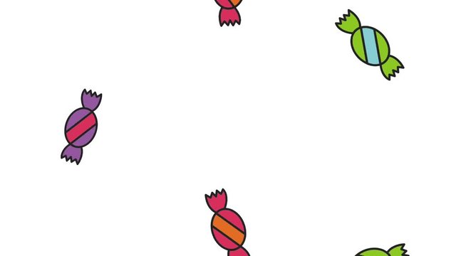 falling many sweet candies animation hd