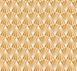 Geometric Golden Diamond Vector Seamless Pattern. Abstract Art Deco Background. Classic Stylish Texture.