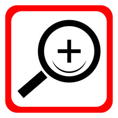 Fototapeta premium Icon magnifier on white background. Vector illustration.