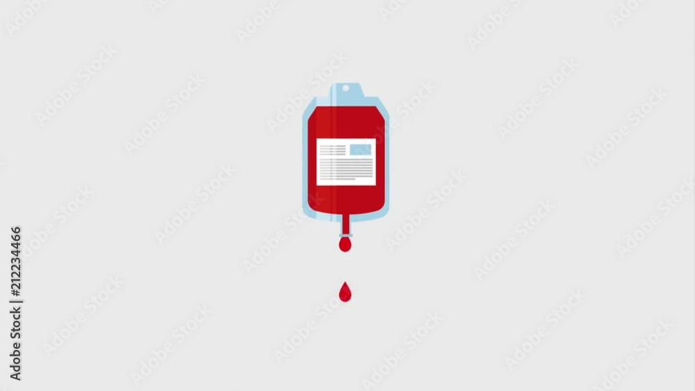 Wall mural dripping blood bag donation campaign illustration