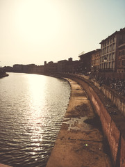 Fototapeta premium Tuscany river sunset