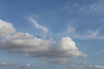 Fototapeta na wymiar On the top of the cloud