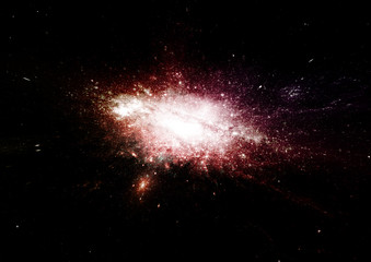 Stars, dust and gas nebula in a far galaxy