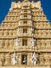 Mysore, India. View of Sri Chamundeshwari Temple, located on Chamundi Hills near Mysore.