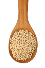 White urad in a wooden spoon