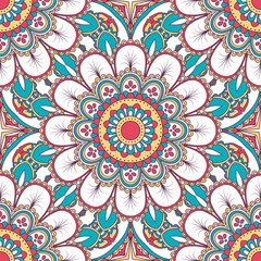 Hand drawn ornamental seamless pattern. Vector Illustration