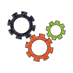 Gears machinery pieces vector illustration graphic design