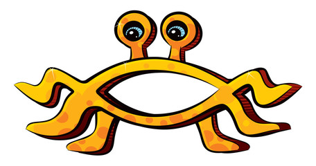 Church of the Flying Spaghetti Monster symbol created in graffiti style