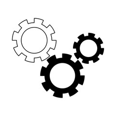 Gears machinery pieces vector illustration graphic design