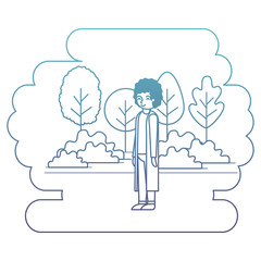 man in the park scene vector illustration design