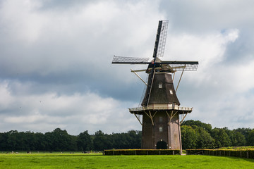 Windmill in Dutch landscape