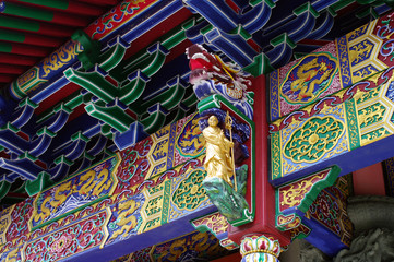 Détail d'un temple bouddhique de l'île de Lantau