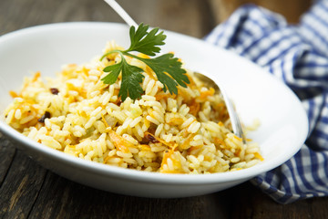 Rice cooled with vegetables