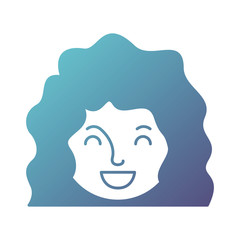 beautiful and young woman head character vector illustration design