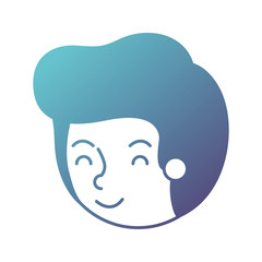 young man avatar head character vector illustration design