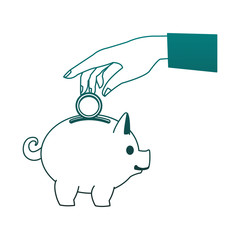 transparent piggy with coins vector illustration graphic design