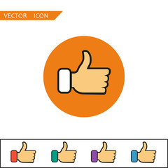 Symbol like. Finger icon vector illustration. Flat hand like Icon.)