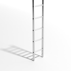 Silver wall ladder isolated on white background. 3d illustration