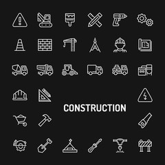 Buildings &  Constructions Simple Line Icon Set